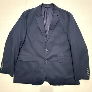 L.L.Bean Men’s 48 (L/XL) Cotton Blazer Navy 2‑Button Classic Fit Vintage 90s/00s